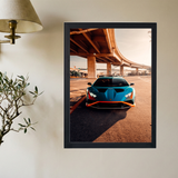 Lamborghini Huracan STO 'Blue Shadow Bridge' Poster - Mockup 2