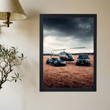 Porsche 911 Turbo S X G Wagon X Helicopter 'All Black Everything' Poster - Mockup 2