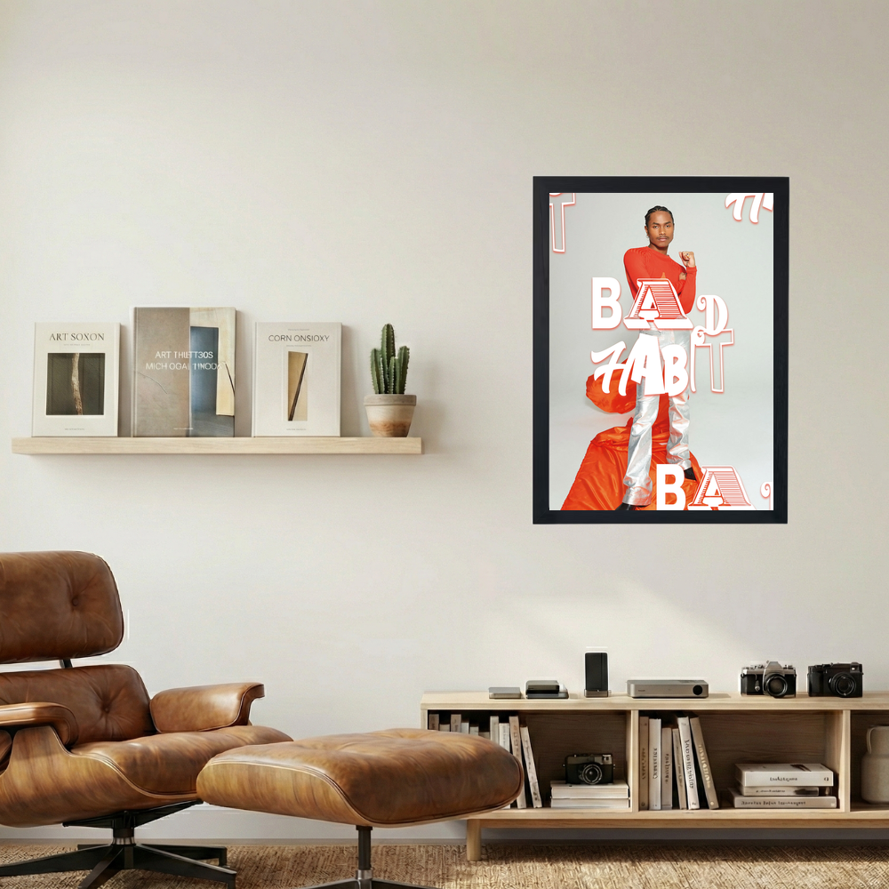 Steve Lacy 'Orange Bad Habit' Poster - Mockup 1