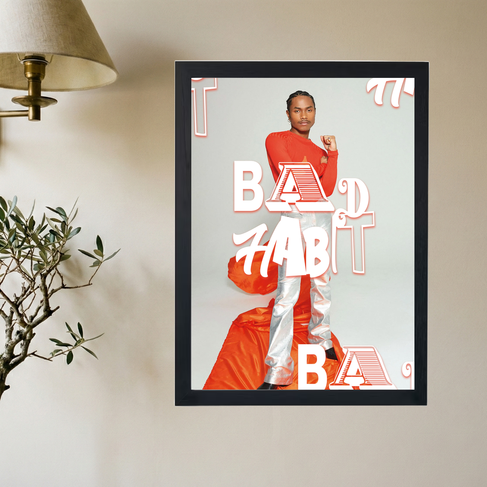 Steve Lacy 'Orange Bad Habit' Poster - Mockup 2