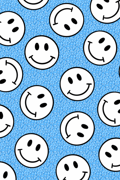 Blue 'Smilies' Poster