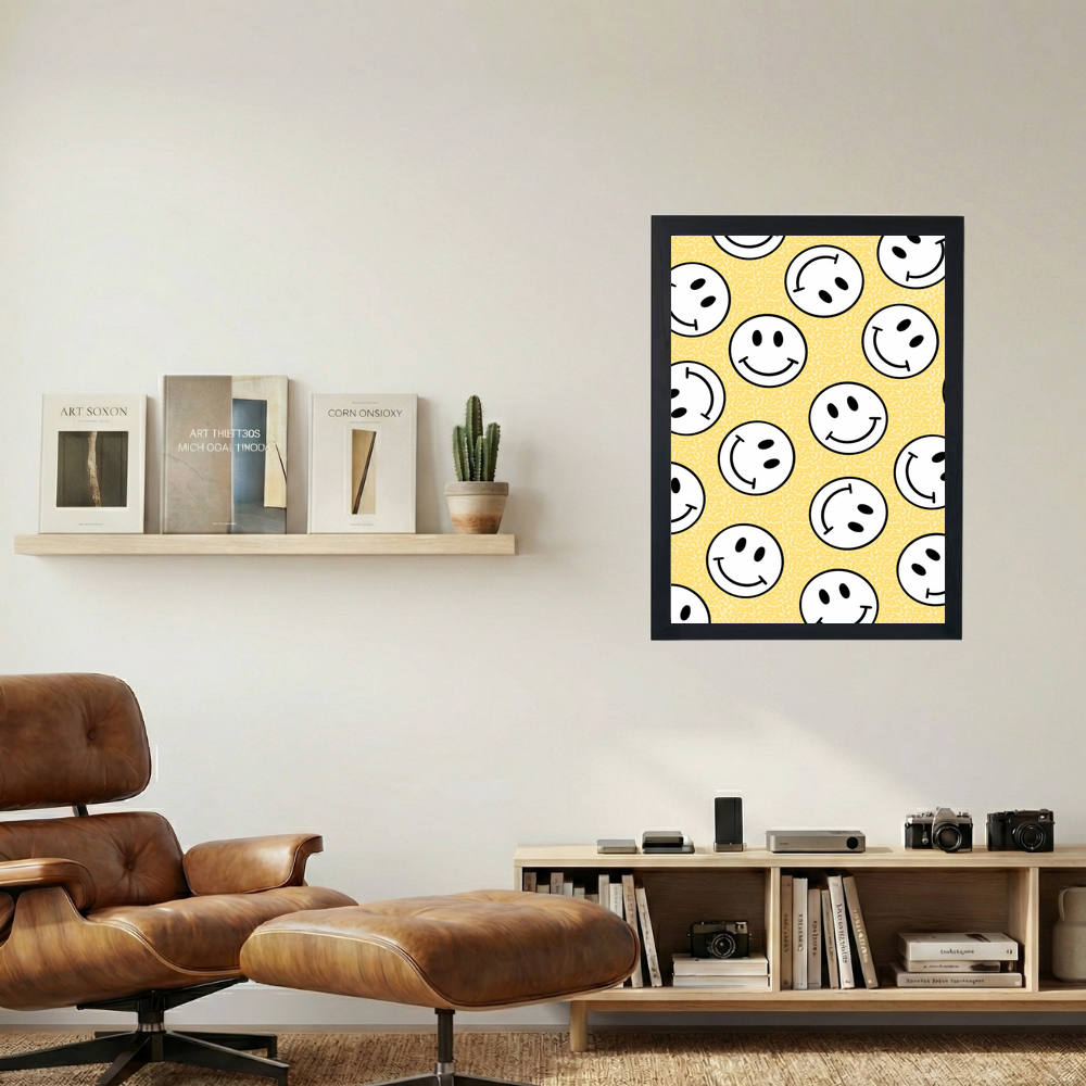 Yellow 'Smilies' Poster - Mockup 1