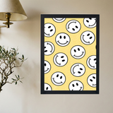Yellow 'Smilies' Poster - Mockup 2