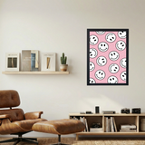 Pink 'Smilies' Poster - Mockup 1
