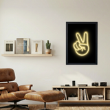 Neon 'Peace' Poster - Mockup 1