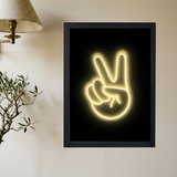 Neon 'Peace' Poster - Mockup 2
