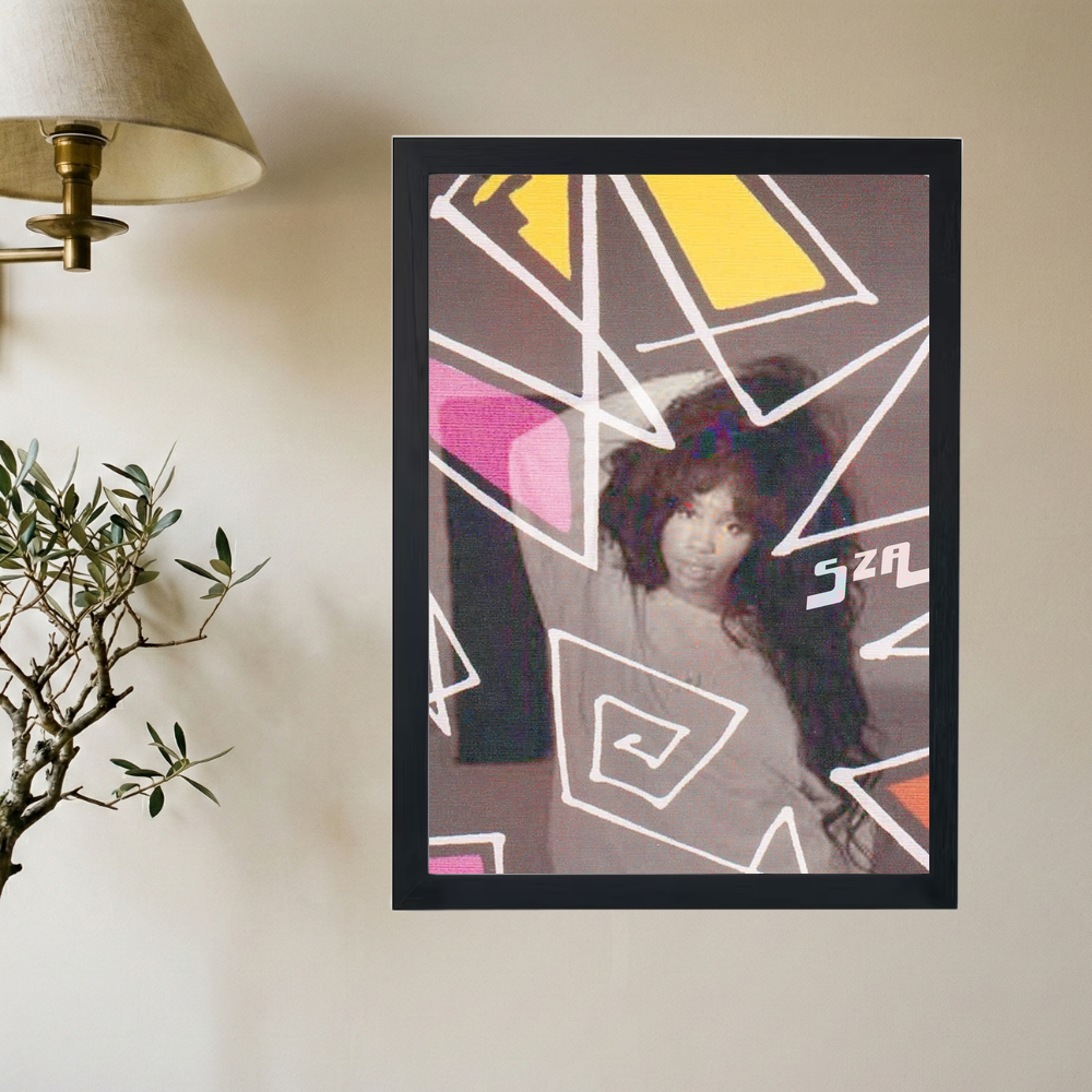 SZA 'Black & White' Poster - Mockup 2