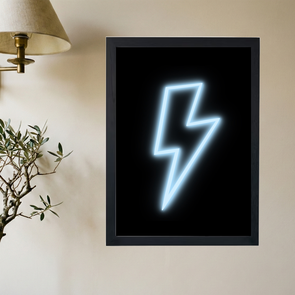 Neon 'Lightning' Poster - Mockup 2