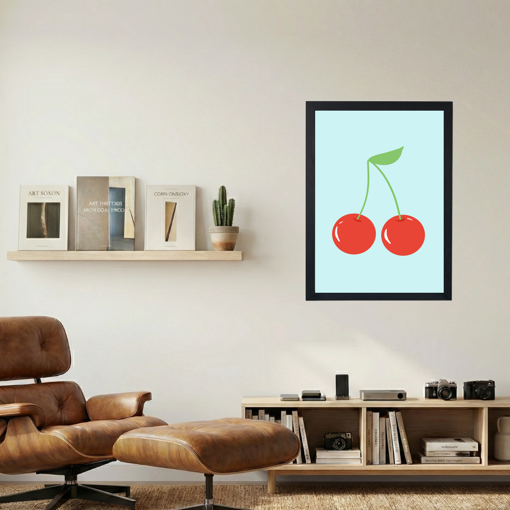 Blue 'Cherry' Poster - Mockup 1