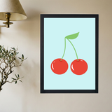 Blue 'Cherry' Poster - Mockup 2