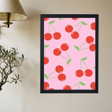 Pink 'Cherries' Poster - Mockup 2