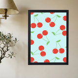 Blue 'Cherries' Poster - Mockup 2