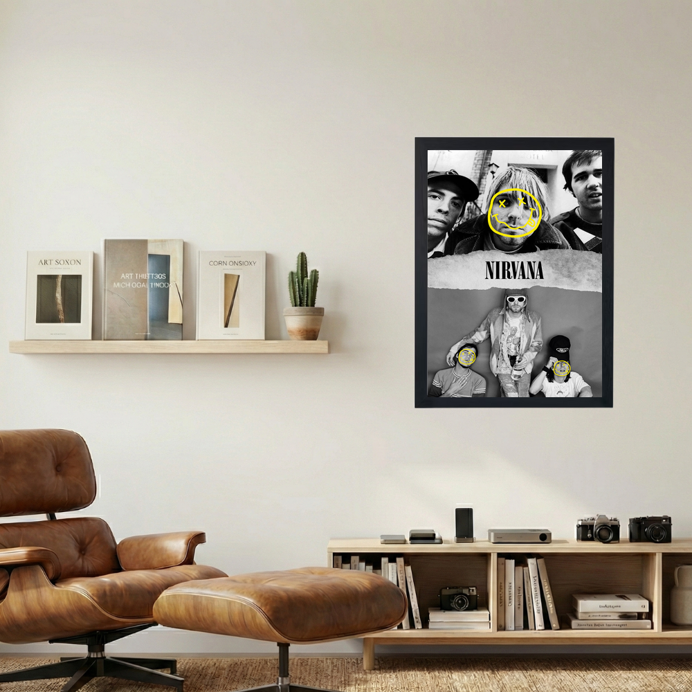 Nirvana 'Black & White' Poster - Mockup 1