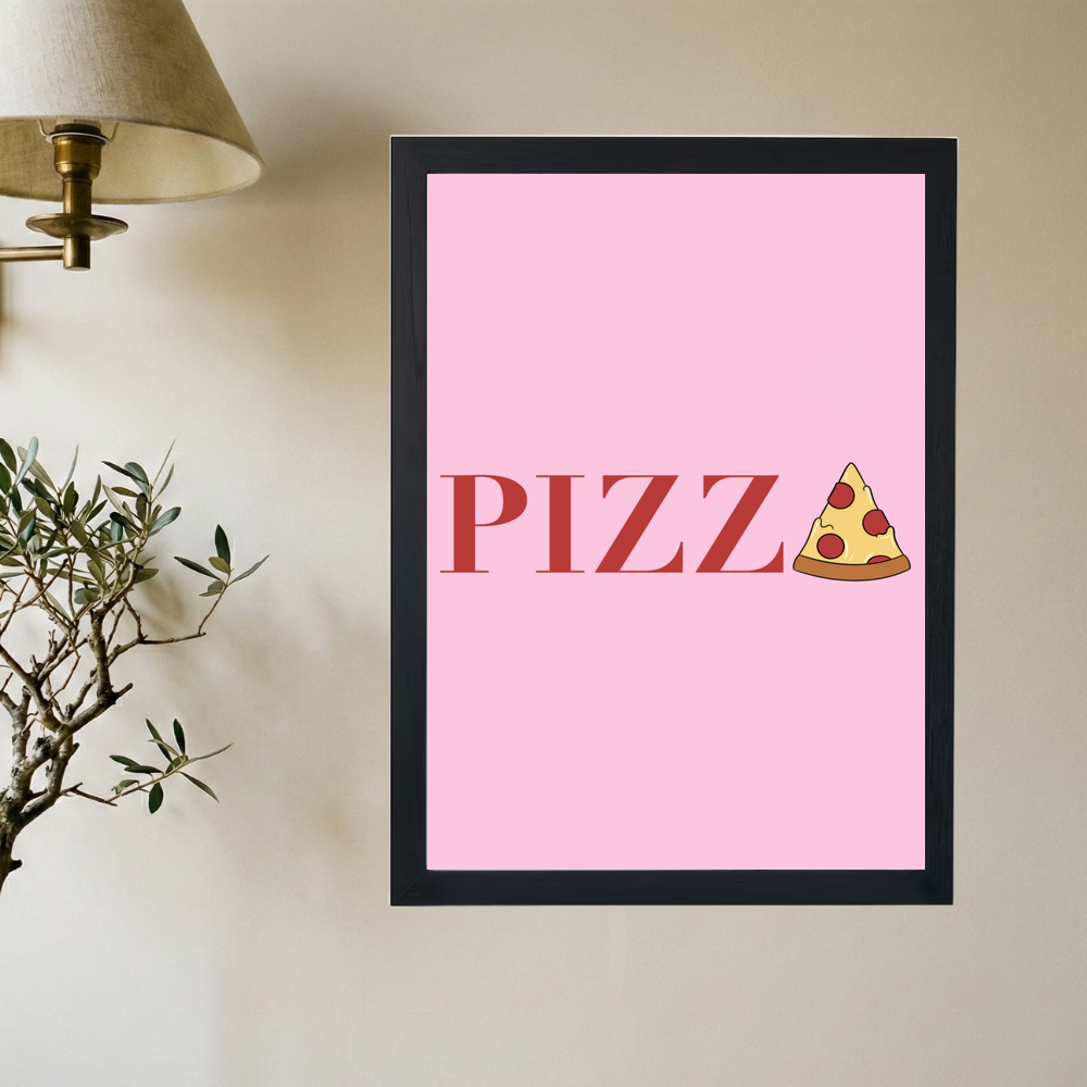 Pink 'Pizza' Poster - Mockup 2