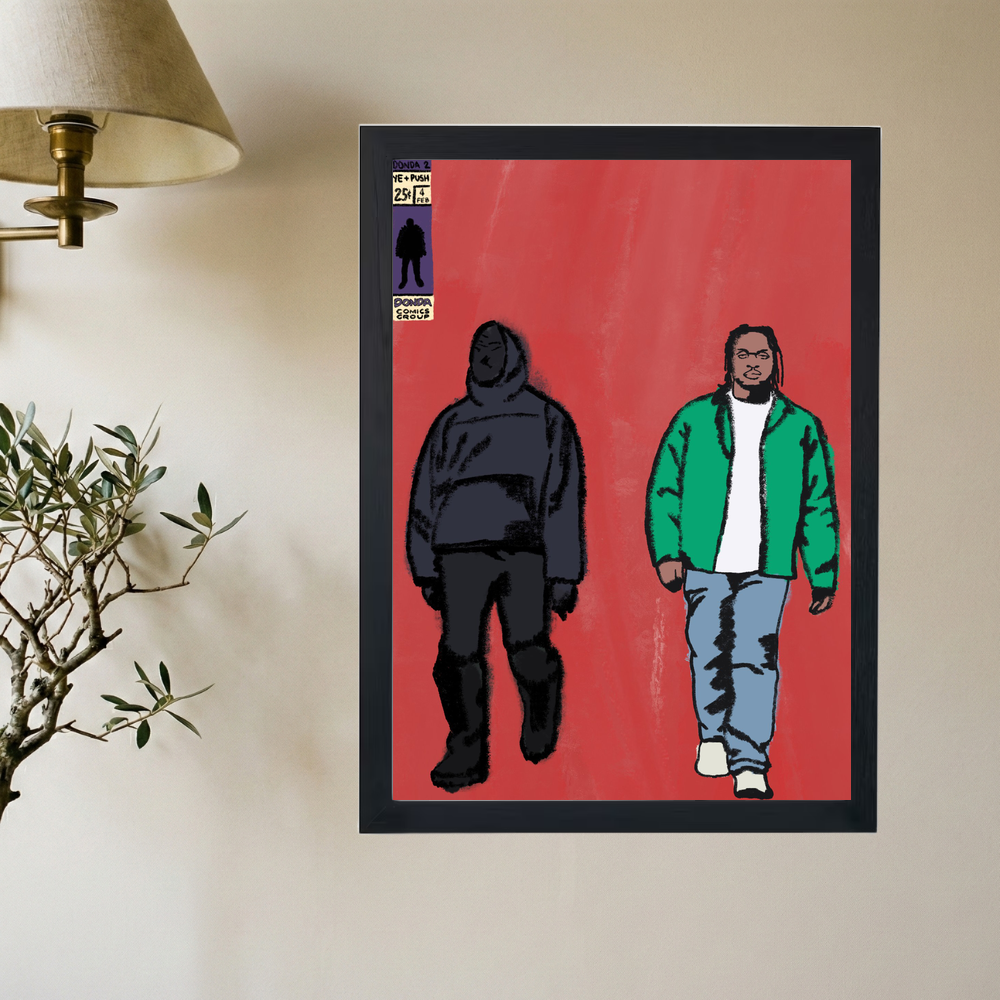 Kanye West & Pusha T 'Donda Comics Group' Poster - Mockup 2
