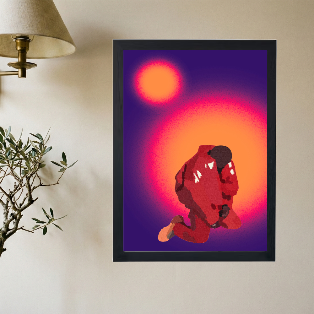 Kanye West 'Red Donda' Poster - Mockup 2