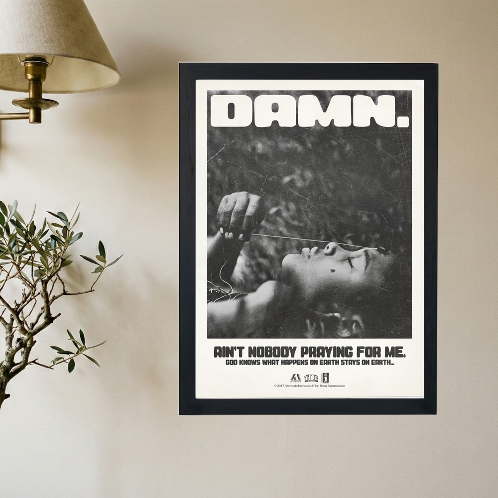 Kendrick Lamar 'Damn Grey' Poster - Mockup 2