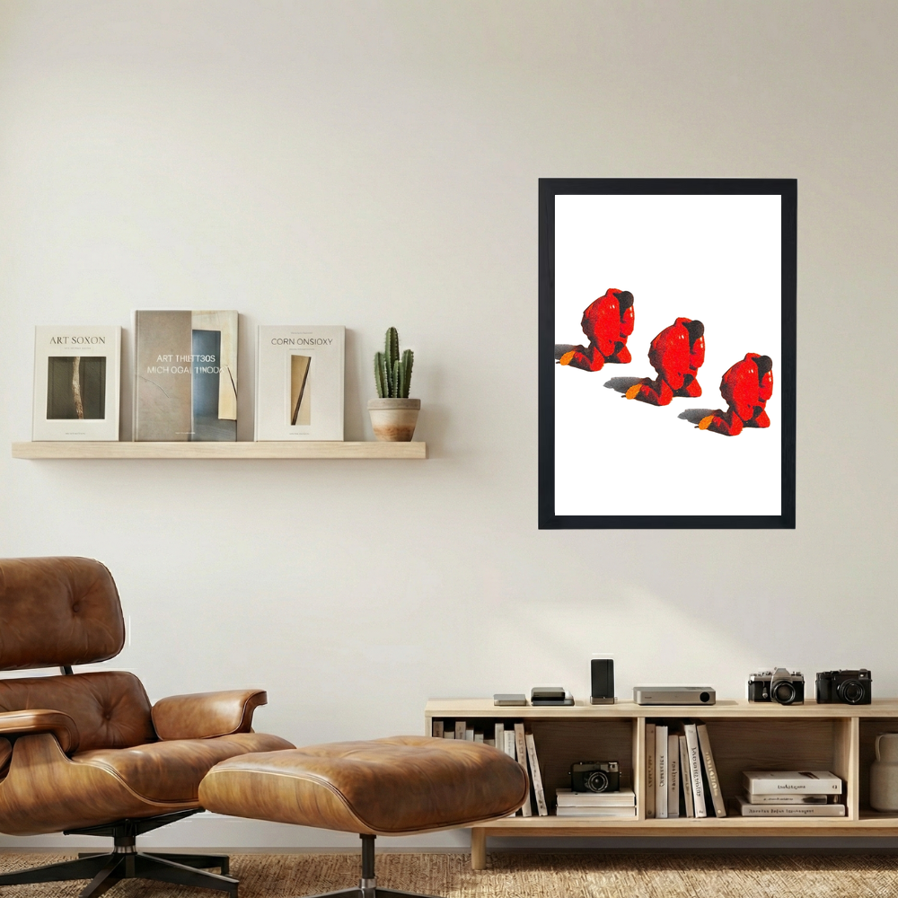 Kanye West 'Three Red Ye' Poster - Mockup 1