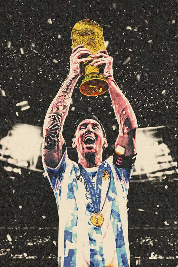 Messi 'The Trophy Lift' Poster