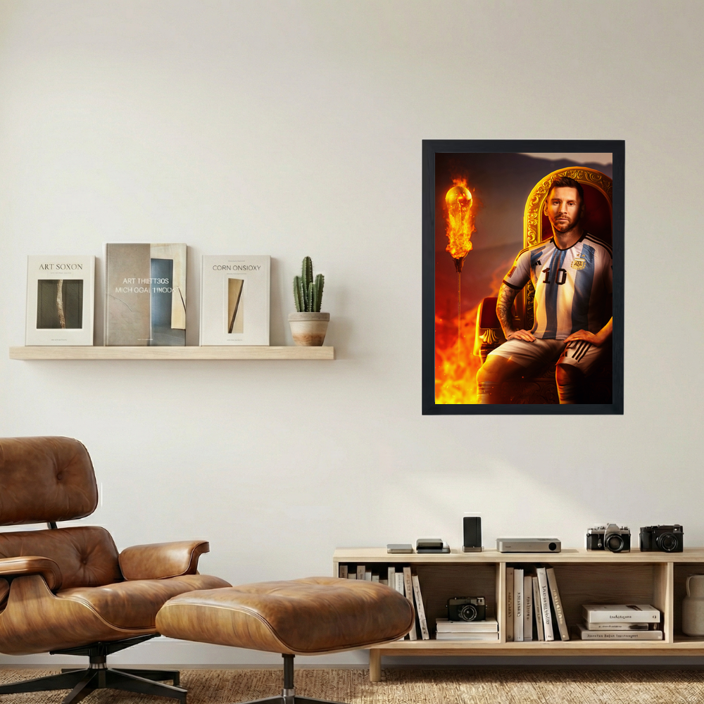 Lionel Messi 'King of The World Cup' Poster - Mockup 1