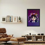 Wednesday Adams Cartoon Poster - Mockup 1