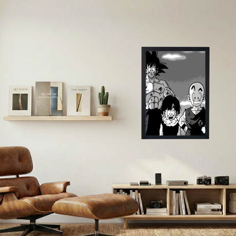 Goku & Krillin 'Black & White' Poster - Mockup 1