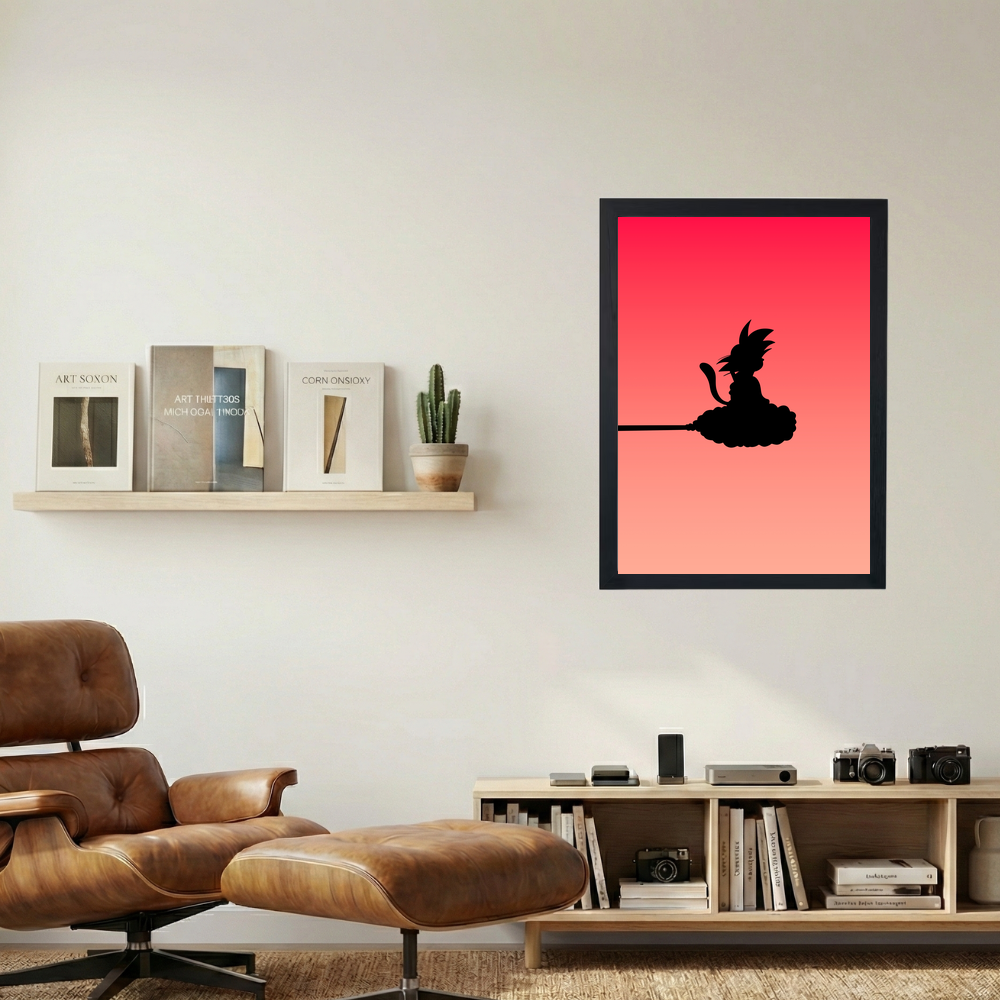 Goku 'Nimbus Cloud Red' Poster - Mockup 1