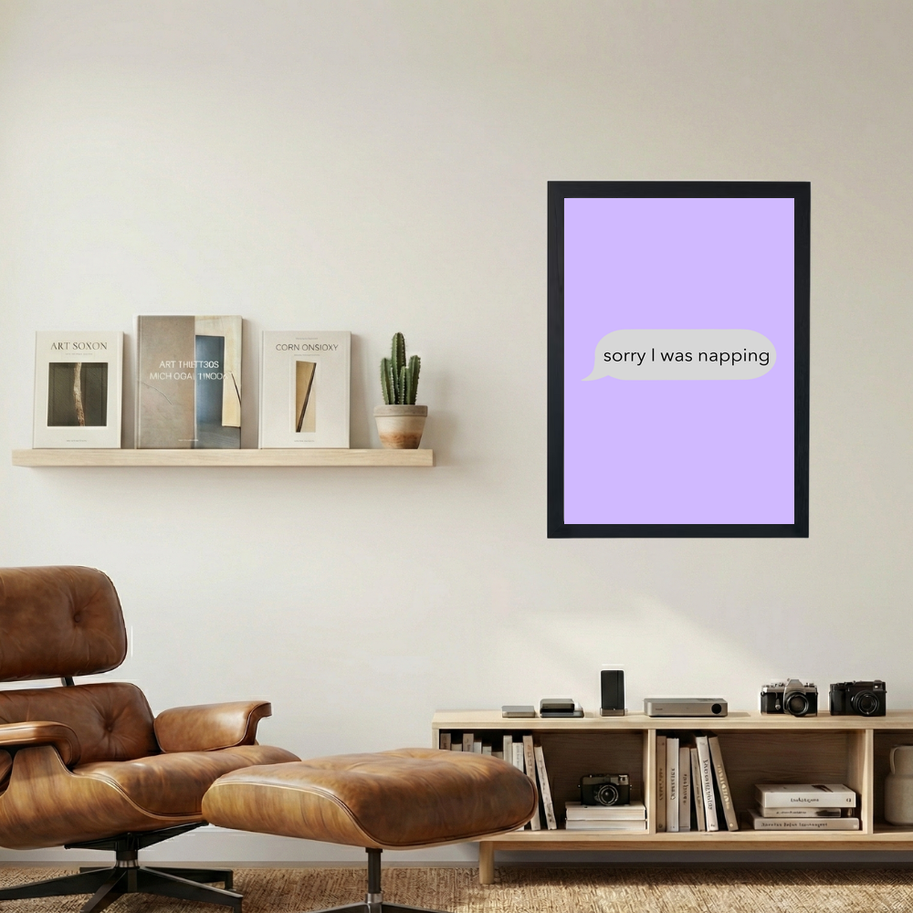 I Was Napping' Text Poster - Mockup 1