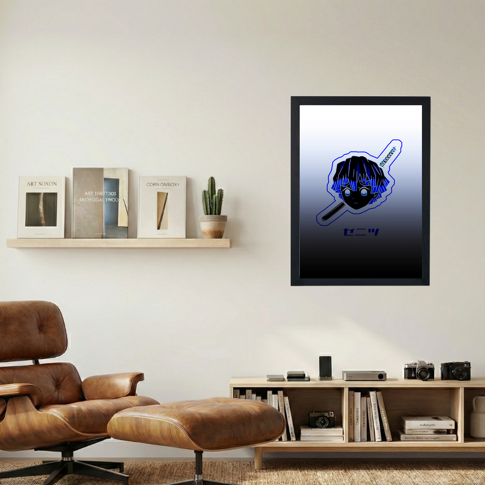 Zenitsu 'Blue Logo' Poster - Mockup 1