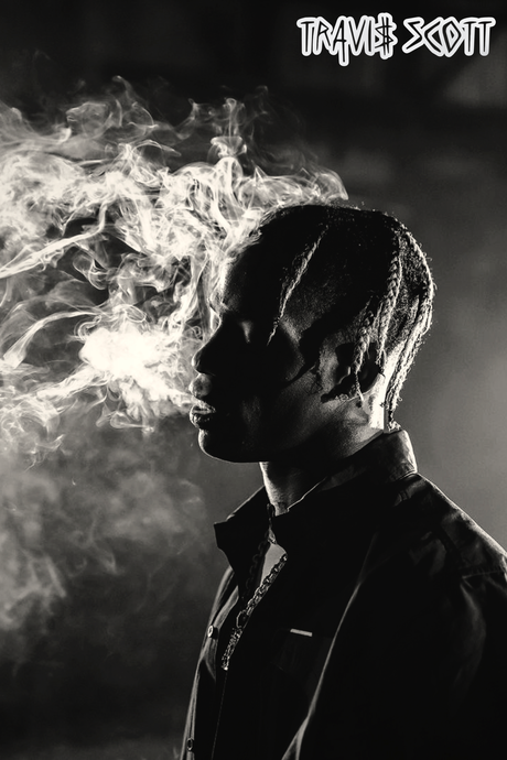 Travis Scott 'Black &amp; White Smoke' Poster