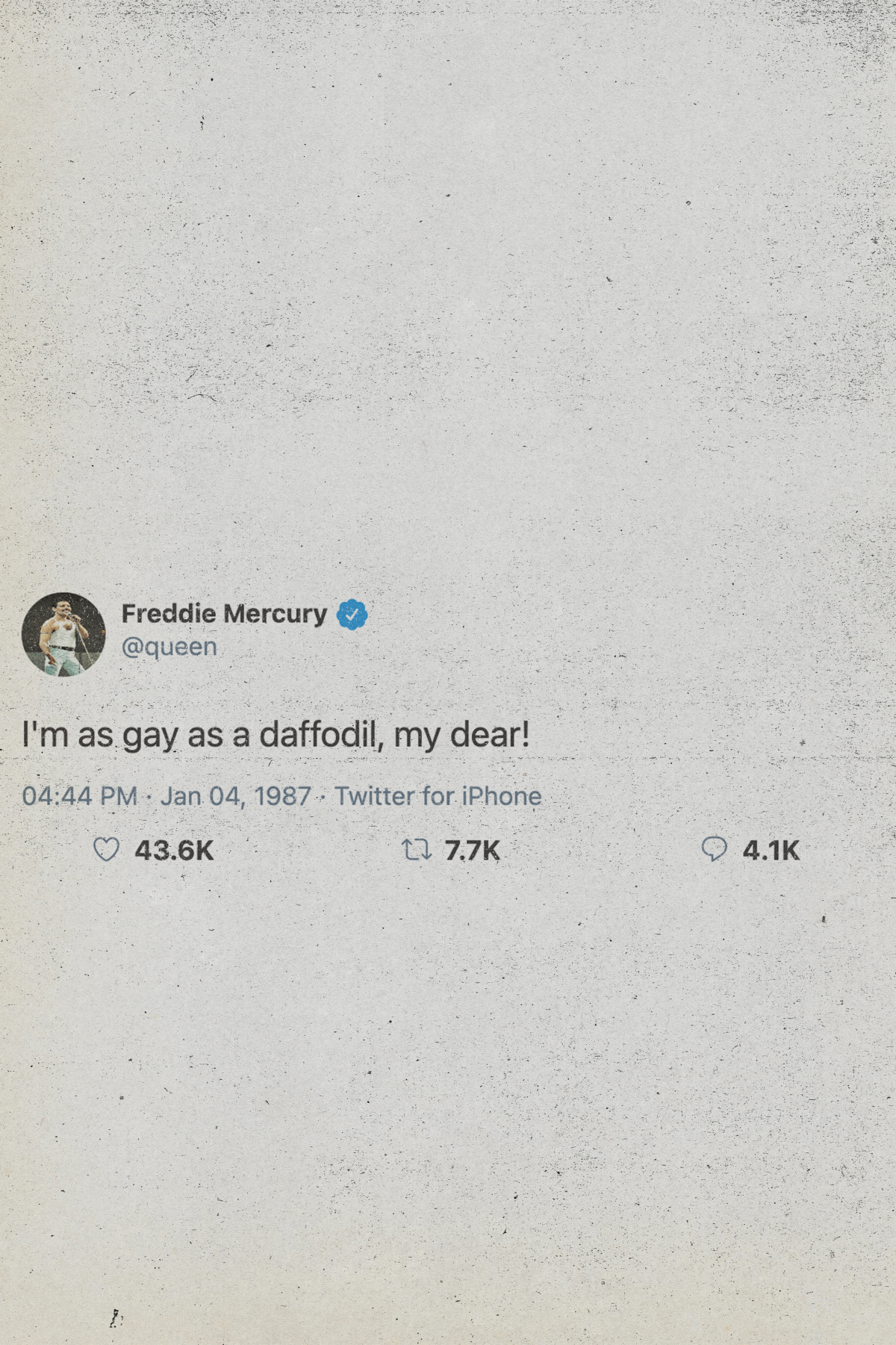 Freddie Mercury Tweet Poster
