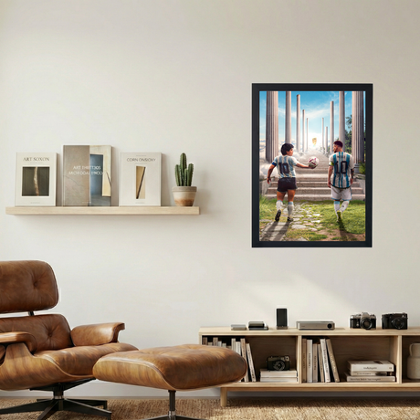 Messi x Maradona 'Pass The Torch' Poster - Mockup 1