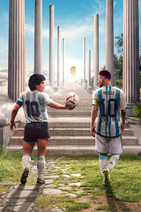 Messi x Maradona 'Pass The Torch' Poster