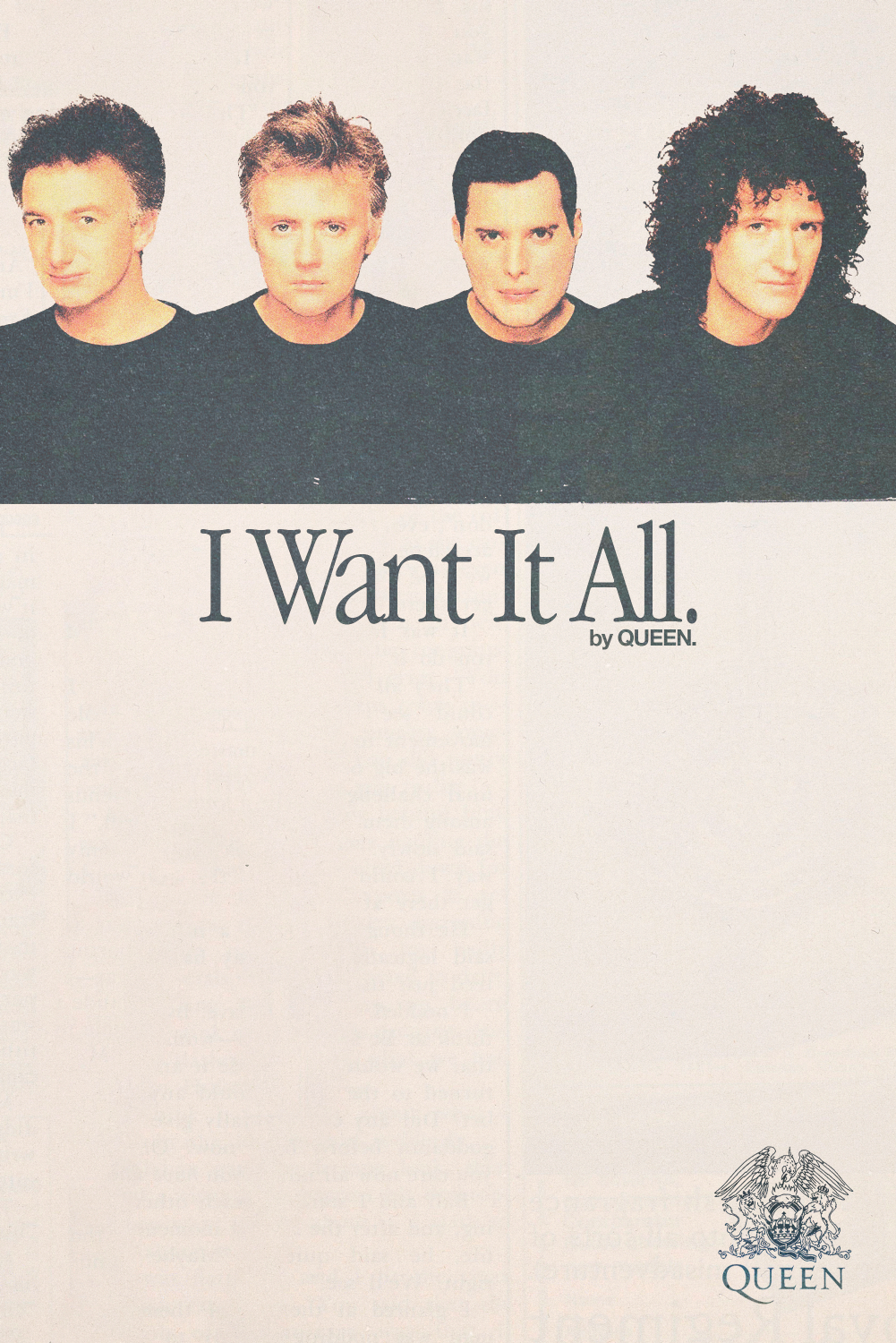 Queen 'I Want It All' Poster