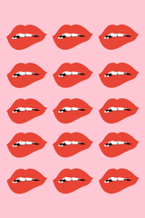 Pink 'Lips' Collage Poster