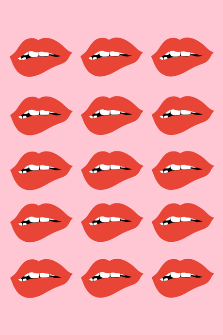 Pink 'Lips' Collage Poster