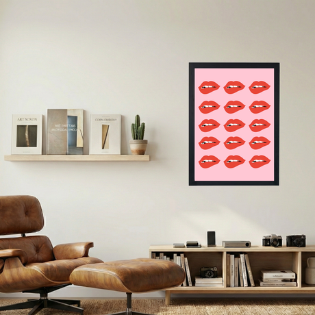 Pink 'Lips' Collage Poster - Mockup 1