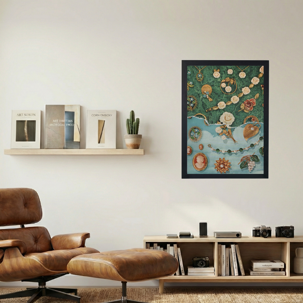 White Roses Collage Poster - Mockup 1