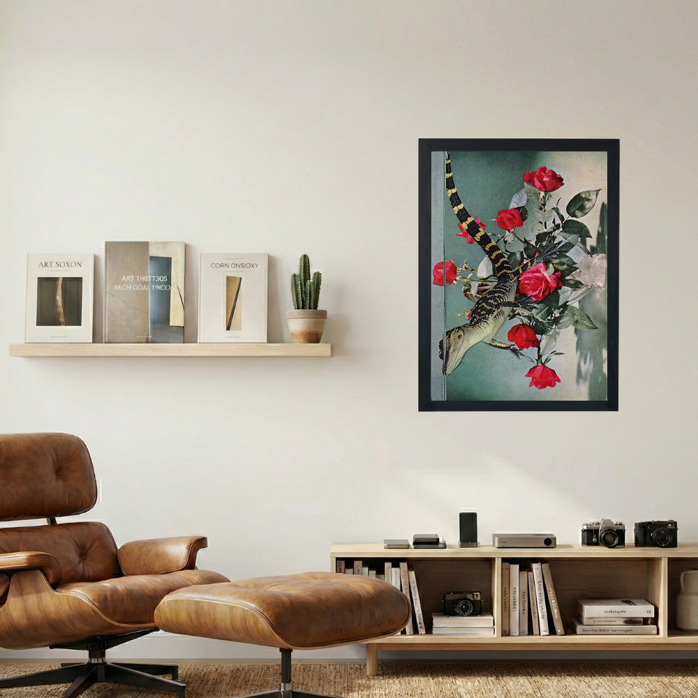 Floral Croc' Collage Poster - Mockup 1