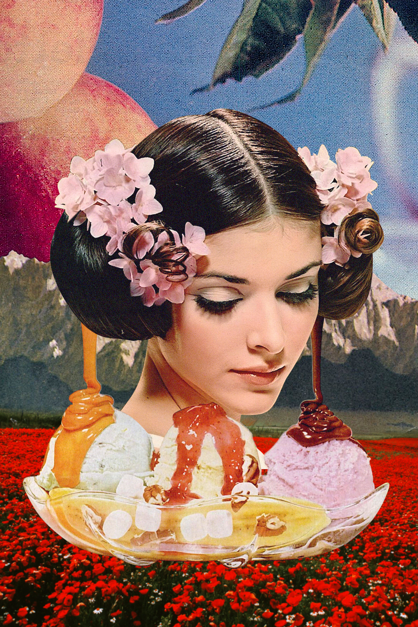 Sundae Lady' Collage Poster