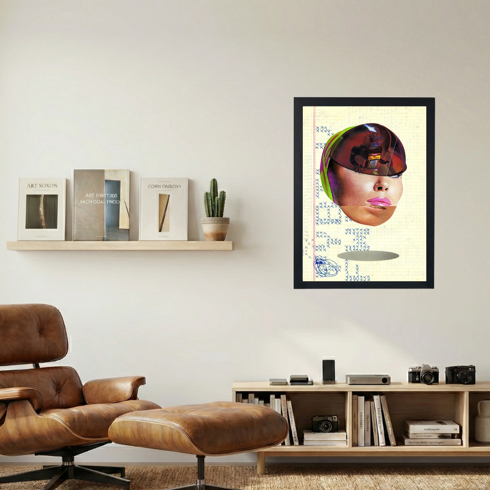 Robot Head' Collage Poster - Mockup 1