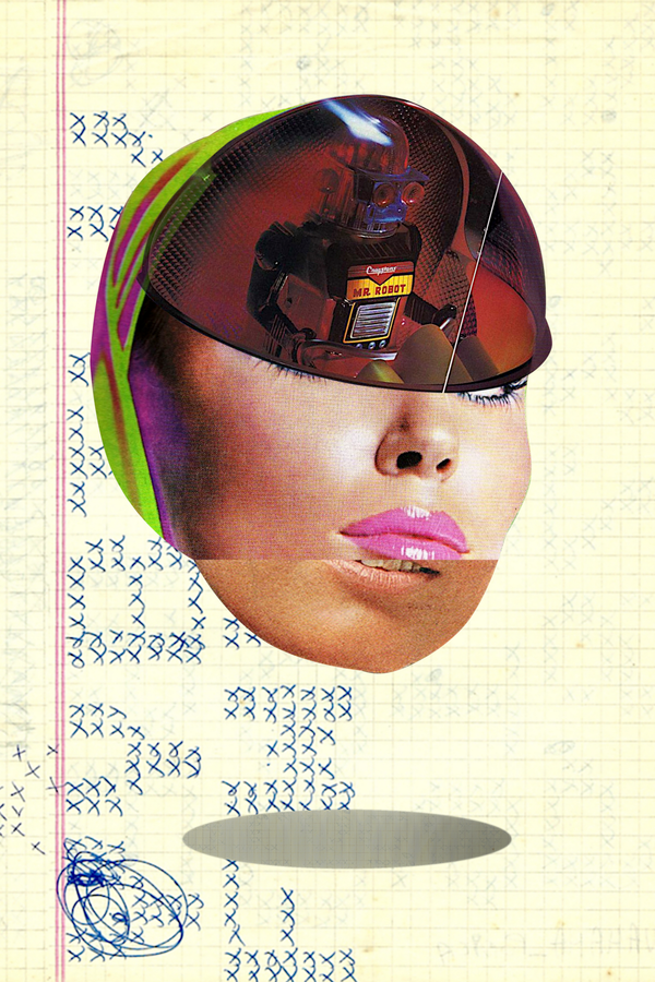 Robot Head' Collage Poster