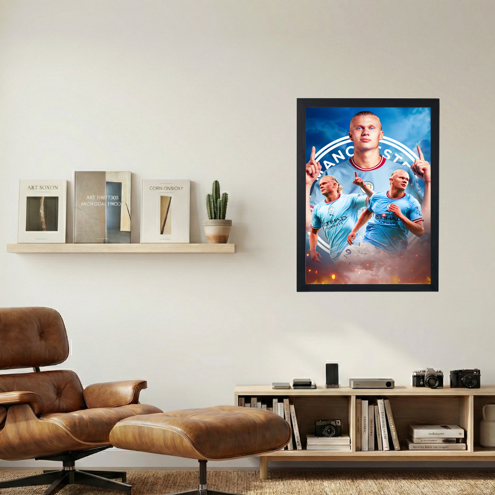 Erling Haaland 'Hattrick' Poster - Mockup 1