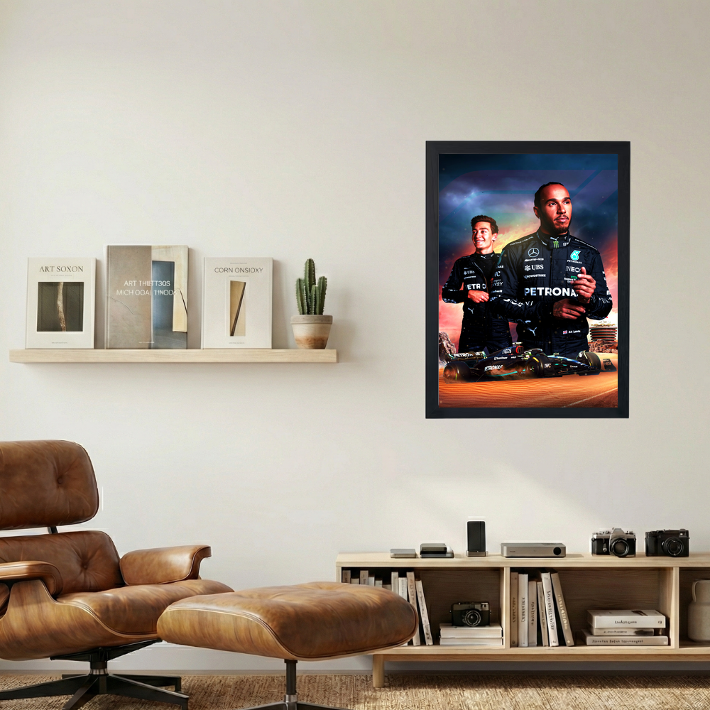 F1 Lewis Hamilton x George Russell Poster - Mockup 1