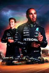 F1 Lewis Hamilton x George Russell Poster