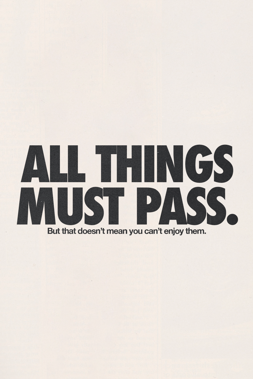 All Things Must Pass' Poster