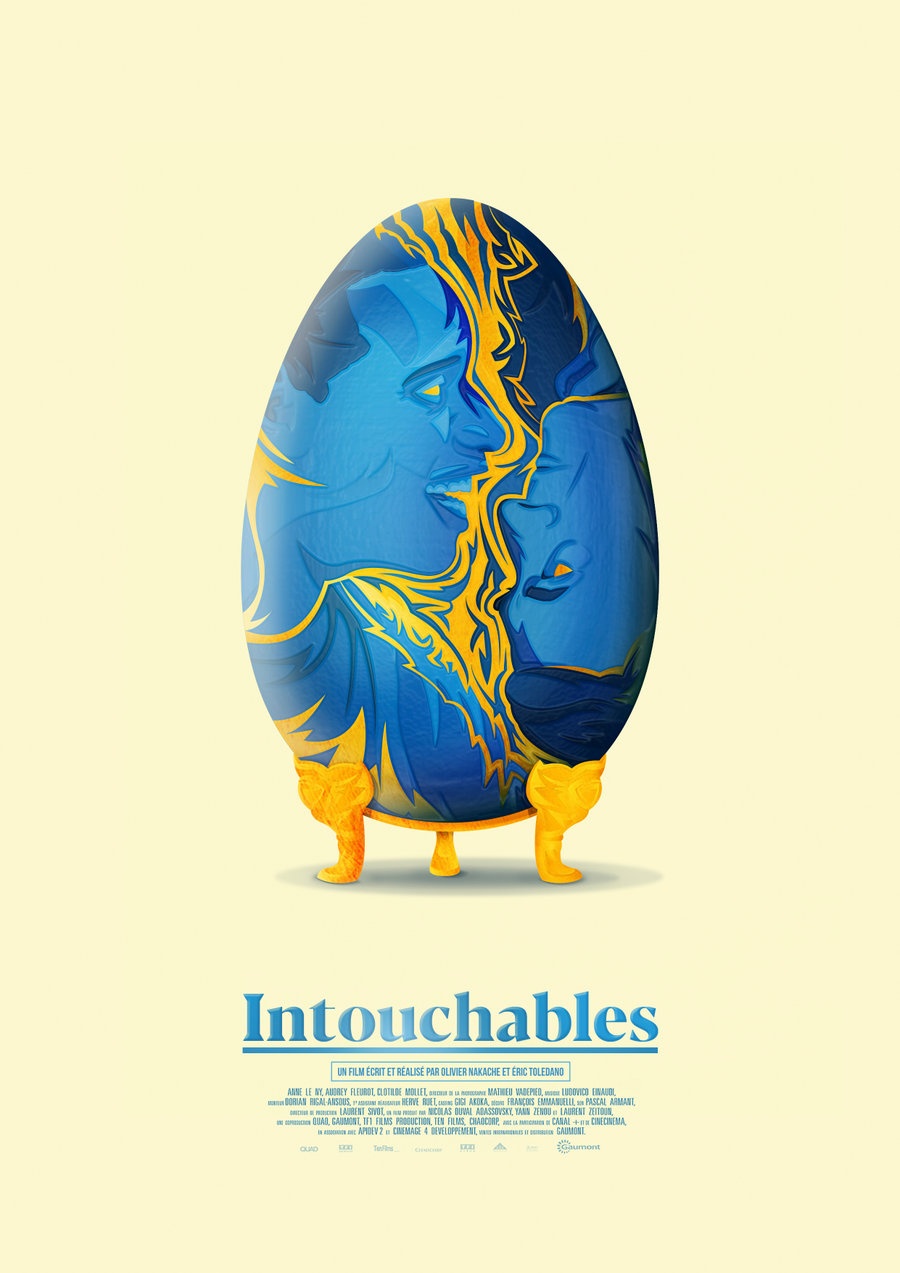 Intouchables Poster, shown hanging above a console table