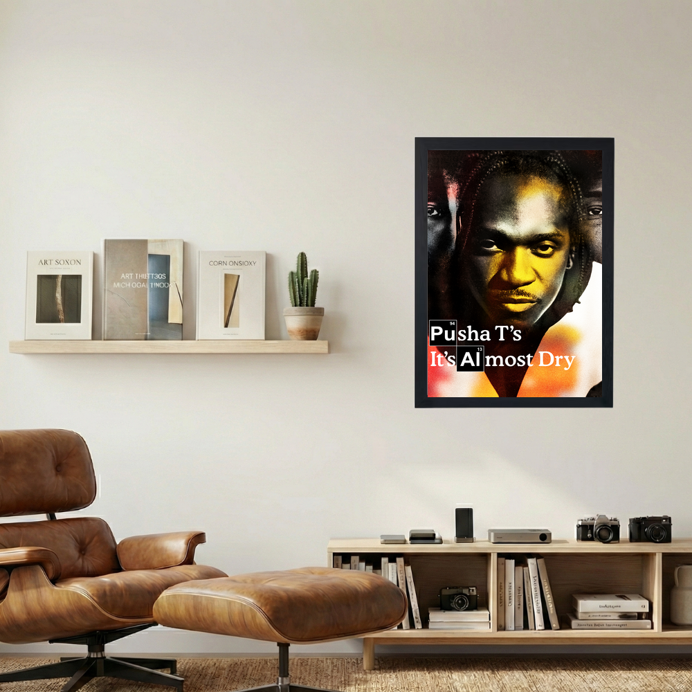 Pusha T 'It's Almost Dry' Poster - Mockup 1
