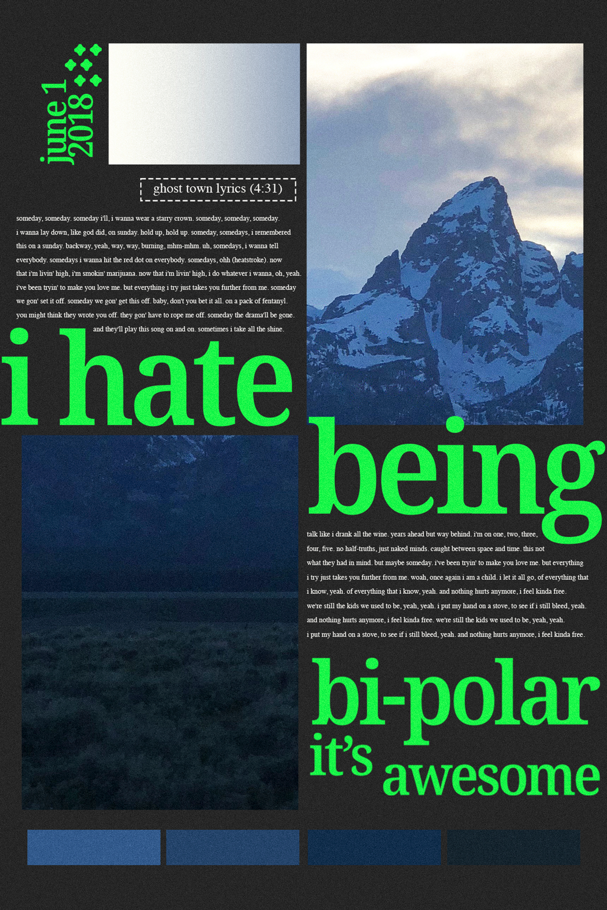 Kanye West 'I Hate Being Bi-Polar' Poster