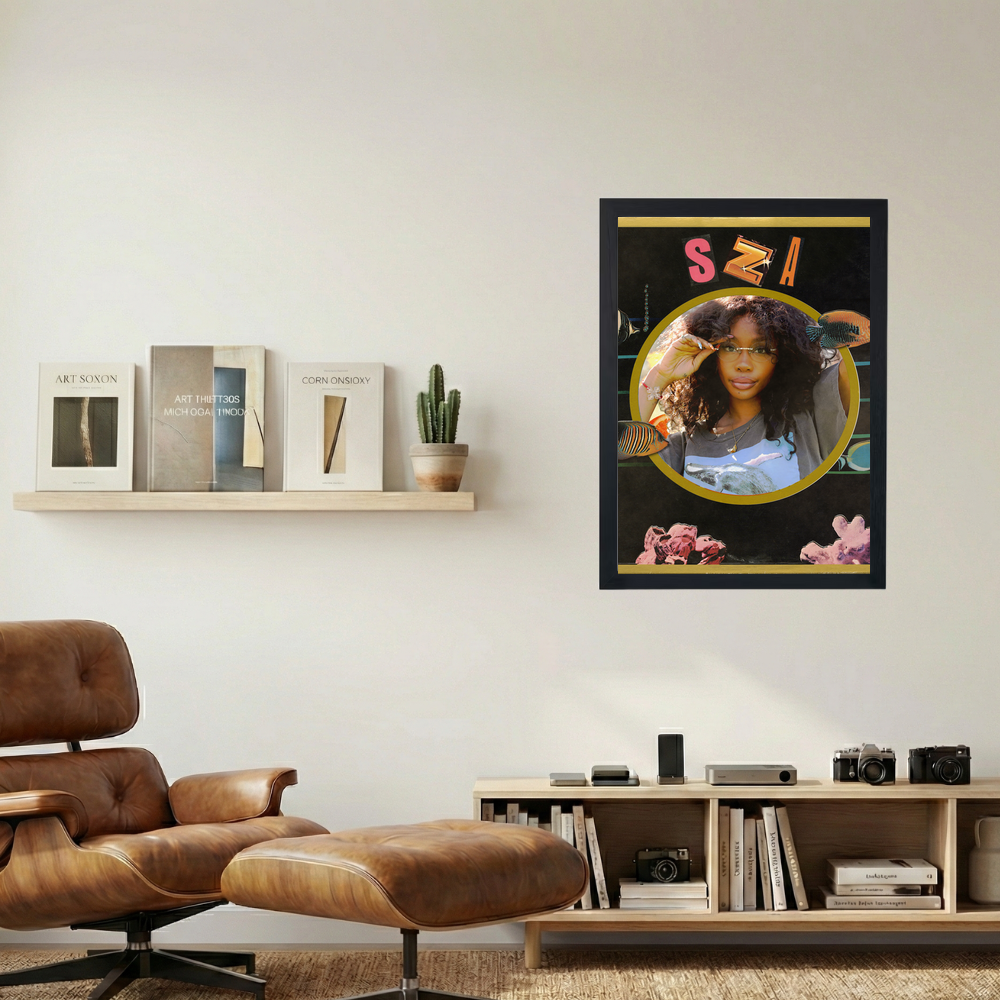 SZA 'Fisheye' Collage Poster - Mockup 1